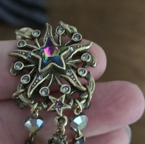 Kirks Folly Necklace Stars Crystals Multicolor Dangly Sparkly Statement Festival - Picture 4 of 16